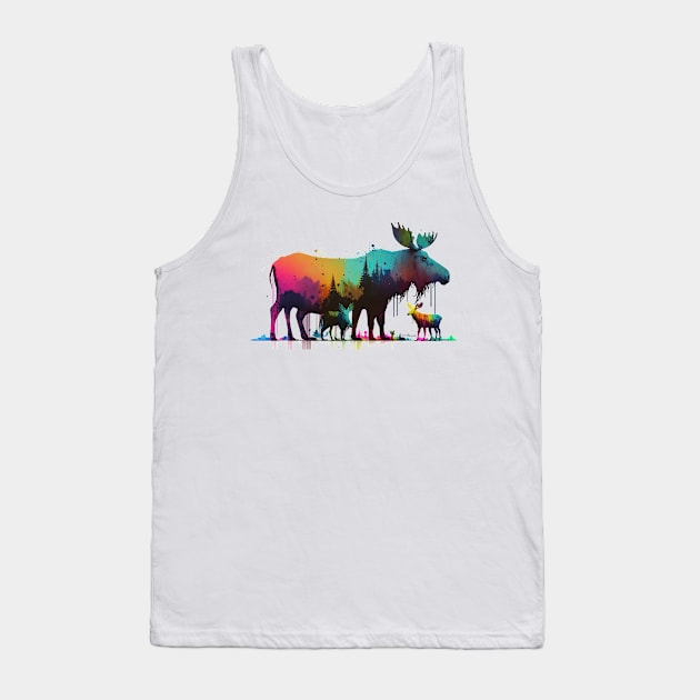 Moose Family Tank Top by Urban Archeology Shop Gallery